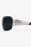 Prada Vintage Black/ Silver Crystal Wrap Around Sunglasses