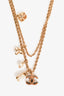 Pre-Loved Chanel™ 2019 Gold Tone CC Pearl Double Chain Necklace