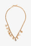 Pre-Loved Chanel™ 2019 Gold Tone Faux Pearl 'CHANEL' Charm Necklace