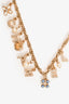 Pre-Loved Chanel™ 2019 Gold Tone Faux Pearl 'CHANEL' Charm Necklace