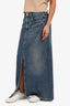 Agolde Blue Denim Medium Wash Maxi Slit Skirt Size 24