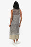 Dries van Noten Grey Check Silk Overlay Sleeveless Dress Size 40