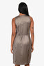 Brunello Cucinelli Brown Silk Ruffle Detail Dress Size S
