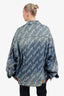 Balenciaga Blue Denim Allover Logo Jacket Size L Mens