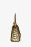 Balenciaga Gold Croc Embossed Leather Hourglass Nano Chain Bag