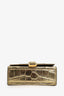 Balenciaga Gold Croc Embossed Leather Hourglass Nano Chain Bag