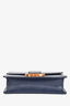 Christian Dior 2019 Blue Leather Crinkled Logo Montaigne Bag
