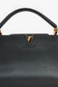 Louis Vuitton 2015 Black Leather 'Capucines' MM Top Handle