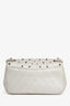 Pre-Loved Chanel™ 2017 Silver Chevron 'Stud Wars Mini Rectangular Flap' Shoulder Bag