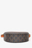 Celine 2022 Brown Leather/Canvas Triomphe Round Crossbody Bag