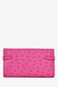 Hermès 2018 Fuscia Pink Ostrich Leather Kelly Wallet