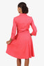Celine Pink Braided Pleated Long Sleeve Dress Size 38