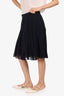 Pre-Loved Chanel™ 01P Black Silk Pleated Mini Skirt Size 42