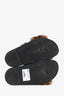 Fendi Black/Brown Leather/Mink Fur Trim Sandals Size 37