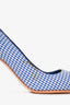 Manolo Blahnik Blue/White Gingham Pointed Heels Size 37.5