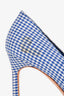 Manolo Blahnik Blue/White Gingham Pointed Heels Size 37.5