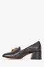 Gucci Black Leather GG 'Blondie' Heeled Loafers Size 37