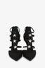 Christian Dior Black Suede Crystal Star Pointed Heels Size 36.5