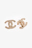 Pre-Loved 2014 Chanel™ Crystal Gold Tone CC Studs