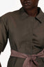 Giambattista Valli Olive Green Short Sleeves Wrap Blazer Size M