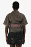 Giambattista Valli Olive Green Short Sleeves Wrap Blazer Size M