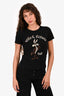 D&G Black Cotton Embellished "Wile E. Coyote' Short Sleeves Size L
