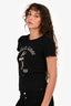 D&G Black Cotton Embellished "Wile E. Coyote' Short Sleeves Size L