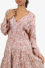 Vince Pink Floral Print Cut-out Dahlia Long Sleeve Maxi Dress Size S