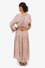 Vince Pink Floral Print Cut-out Dahlia Long Sleeve Maxi Dress Size S