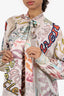 Zimmermann Cream/Multicolour Silk 'Ladybeetle' Word Print Blouse Size 1