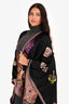 Etro Black/Orange Paisley Wool Poncho