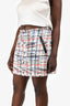 Rag & Bone Cream/Multicolour Tweed Leather Accent Mini Skirt Size 12