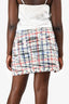 Rag & Bone Cream/Multicolour Tweed Leather Accent Mini Skirt Size 12