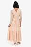 Sandro Light Pink Shimmer Long Sleeves Maxi Dress Est. Size 2