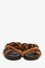 Fendi Black Fur Zucca Criss Cross Slides Size 40