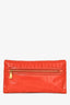 Miu Miu Orange Ruched Leather Clutch