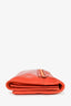 Miu Miu Orange Ruched Leather Clutch