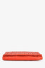 Miu Miu Orange Ruched Leather Clutch