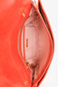 Miu Miu Orange Ruched Leather Clutch