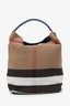 Burberry Nova Check/Navy Linen/Leather 'Ashby' Bucket Bag With Strap