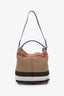 Burberry Nova Check/Navy Linen/Leather 'Ashby' Bucket Bag With Strap