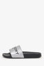 Givenchy Silver/Black Logo Slides Size 37