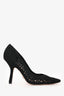 Christian Dior Black Knit Cannage Pointed Heels Size 37