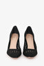 Christian Dior Black Knit Cannage Pointed Heels Size 37