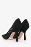 Christian Dior Black Knit Cannage Pointed Heels Size 37