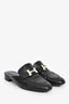 Hermès Black Leather Trocadero H Logo Mules Size 36.5