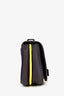 Delvaux Purple/Yellow Leather 'Le Mutin' Mini Saddle Crossbody Bag