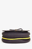Delvaux Purple/Yellow Leather 'Le Mutin' Mini Saddle Crossbody Bag