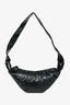 Lemarie Black Small Coated Canvas 'Croissant' Crossbody Bag