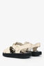 The Row White Leather Black Soled Fisherman Sandals Size 37